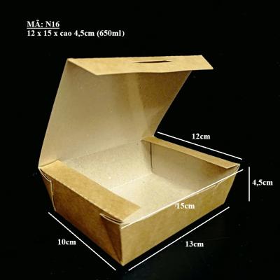 Hộp Giấy Kraft 650ml Tráng PE Đựng Bún Xào, Mì Xào – Bao Bì Takeaway Giá Sỉ